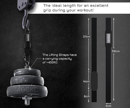 Breaking Limits Gym Straps Weight Lifting Wrist Wraps Bundle – Workout Lifting Straps for Deadlift – Wrist Straps for Weightlifting Men & Women - Muñequeras Para Gym
