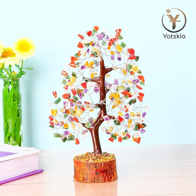 Chakra Tree - Chakra Crystals, Mix Crystal, Money Trees, Tree of Life Chakra, Balancing Tree, Crytals and Gemstones, Good Luck Home Decor