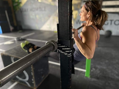 BarBelts Squat Rack Accessory (Sold as a Pair) - Lock The Barbell Into The Rack To Turn Squat Racks Into a Full Gymnastics Suite - Gymnastics Bar - Functional Fitness - Muscle Ups - Home Gym