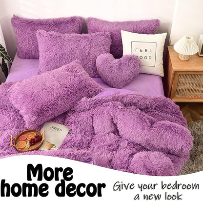 MorroMorn Flower Pillow Shaped Throw Pillows, 20" Floor Pillow Butt Cushion - Fluffy Shaggy Daisy Floral Decorative Pillows for Bed Couch Sofa Chair Cute Plush Faux Fur Room Decor (Lavender)