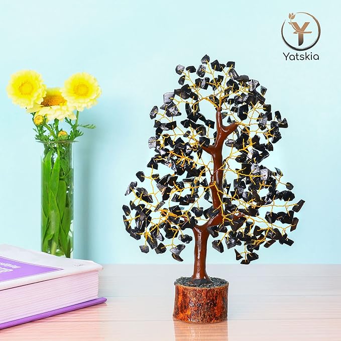 YATSKIA Black Tourmaline Crystal Tree of Life - Money Tree - Birthday Gifts for Women - Chakra Crystals and Stones - Positive Energy Gifts