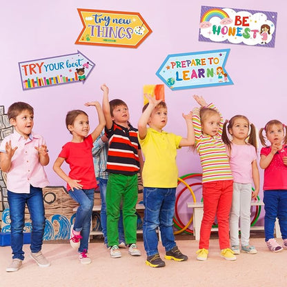 Epakh 20 Pieces Party Decorations Welcome Sign Decorations Sign for Birthday Baby Shower Party Supplies(Classroom Rules)