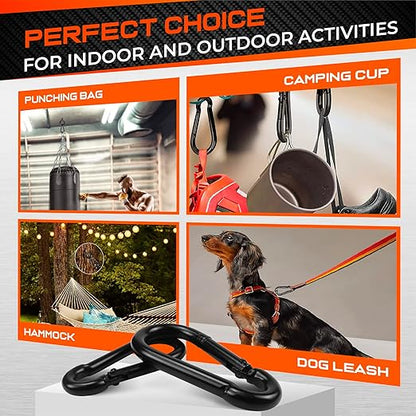 12Pcs 2In Spring Snap Hooks, Utility Hook Clip, Heavy Duty Rope Connector, Quick Link Snap Hooks for Indoor and Outdoor, Hanging, Camping, Fishing, Hiking (12Pcs 2In)