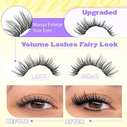 JIMIRE Lash Clusters Volume Eyelash Clusters 10-16MM D Curly Fluff Cluster Eyelash Extensions with Bottom Lash Clusters 136Pcs Individual Lashes DIY at Home