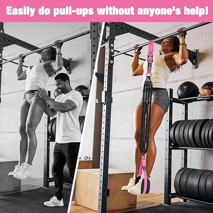 Pull Up Assistance Bands,Up to 300 lbs Assistance,Adjustable Heavy Duty 4 Pull Up Bands with Handle and Door Anchor for Home Gym Fitness Exercise Strength Training Workout Equipment