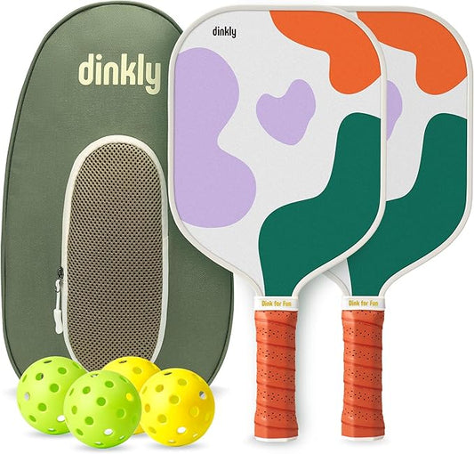 Pickleball Paddles Set of 2/4- USAPA Approved Graphite/Fiberglass Pickleball Racket, 2 Pickleball Rackets, 4 Balls and 1 Portable Carry Bag, Aesthetic Pickle Ball Set for Men Women Beginners