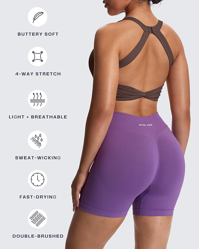 Aoxjox Women's Workout Sports Bras Twist Front Fitness Training Gym Bra Yoga Crop Lola Tank