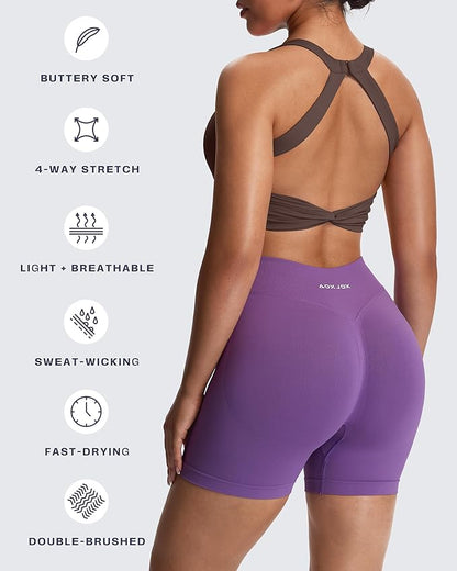 Aoxjox Women's Workout Sports Bras Twist Front Fitness Training Gym Bra Yoga Crop Lola Tank