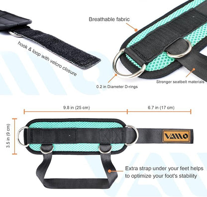VAIIO Ankle Straps for Cable Machines,Adjustable Comfort fit Neoprene, Reinforce Double D-Ring - Premium Ankle Cuffs to Improve Abdominal Muscles, Lift The Butts, Tone The Legs for Men & Women