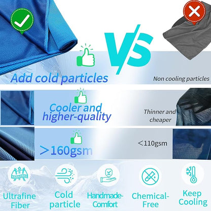 Cooling Towels for Neck/Face Ice Towel Cooling Neck Wraps for Hot Weather Sweat Towels Microfiber Chilly Towel cold Rags Soft Breathable Quick Dry for Indoor /Outdoor/Yoga/ Gym/Working out（40''x12''）