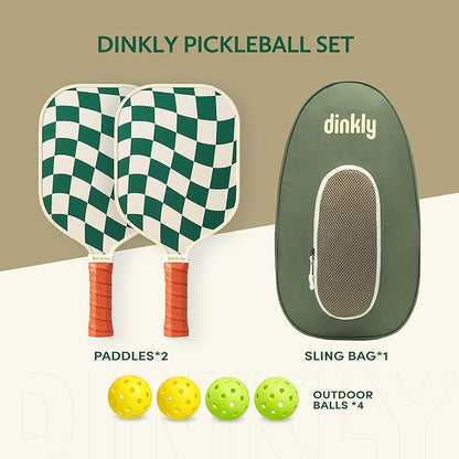 Pickleball Paddles Set of 2/4- USAPA Approved Graphite/Fiberglass Pickleball Racket, 2 Pickleball Rackets, 4 Balls and 1 Portable Carry Bag, Aesthetic Pickle Ball Set for Men Women Beginners