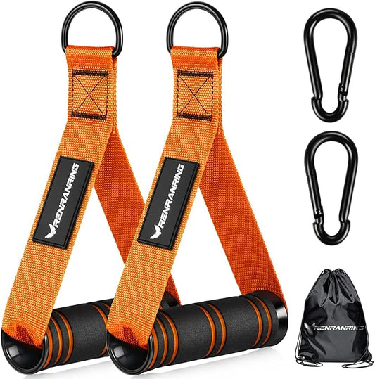 RENRANRING Gym Exercise Handles, Replacement Handle Attachments for Cable Machine Pulleys, Resistance Band and Strength Trainer, Pull Down Workout Accessories, Home Gym Add On Equipment