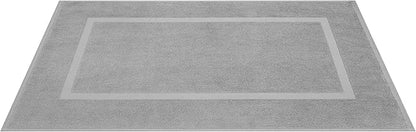 Cotton Paradise 100% Cotton Bath Mats for Bathroom Floor Set of 2 Pack, 20x34 Soft Absorbent Washable Quick Dry Tub Bathmat, Light Gray Towel Bath Mat