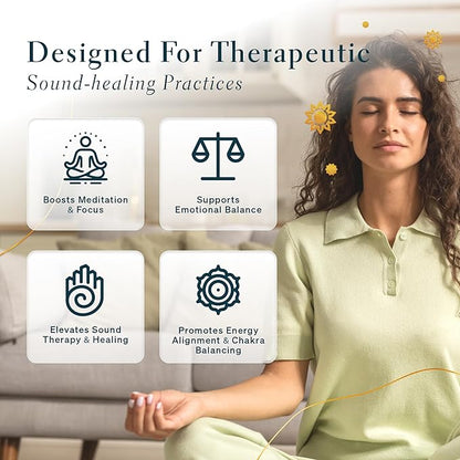 Tibetan Singing Bowl, Handcrafted Singing Bowl for Meditation, Prayer & Holistic Healing, Yoga Accessories, 11” Sound Bowl with Wooden Striker, Artisanal Pouch & Cushion