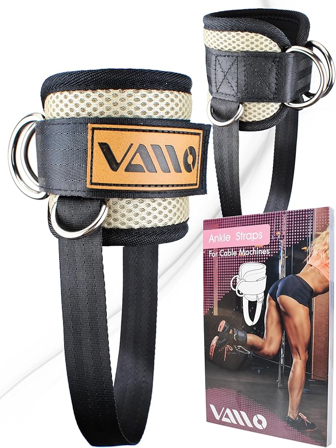 VAIIO Ankle Straps for Cable Machines,Adjustable Comfort fit Neoprene, Reinforce Double D-Ring - Premium Ankle Cuffs to Improve Abdominal Muscles, Lift The Butts, Tone The Legs for Men & Women
