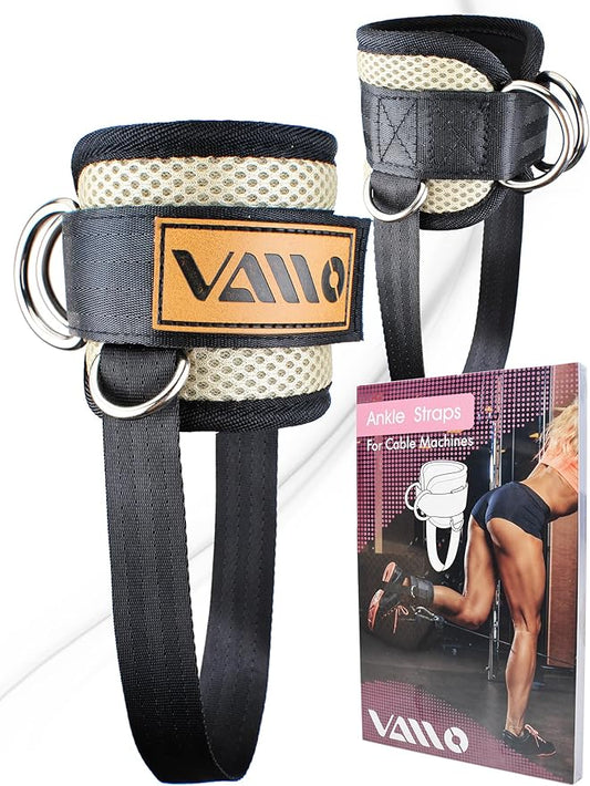 VAIIO Ankle Straps for Cable Machines,Adjustable Comfort fit Neoprene, Reinforce Double D-Ring - Premium Ankle Cuffs to Improve Abdominal Muscles, Lift The Butts, Tone The Legs for Men & Women