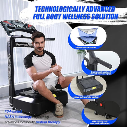 Vibration Platform Workout Machine, Heavy Duty Recovery Whole Body Circulation Vibration Plate 400bl Support for Home Trainer Gym Equipment