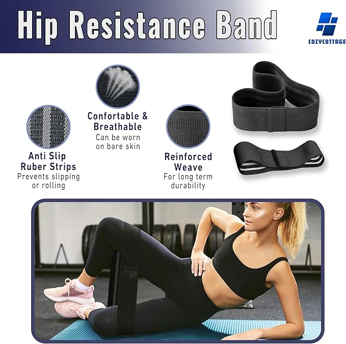 Barbell Pad Set for Hip Thrust & Squats – 9-Piece Workout Kit for Women | Includes 2 Bar Pads, 2 Ankle Straps, 2 Resistance Bands & Gym Accessories – No Pain Hip Thrusts – Glute, Leg & Booty Training