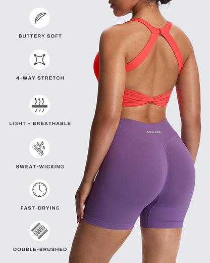 Aoxjox Women's Workout Sports Bras Twist Front Fitness Training Gym Bra Yoga Crop Lola Tank