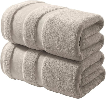 REDKISS 100% Cotton Bath Towels Set of 2, Extra Large Bath Sheets 35 X 70 Inches, 800 GSM, Quick Dry, Ultra Soft & Super Absorbent Bathroom Towel Sets for Bathroom, Gym, Spa, Pool & Hotel, Camel