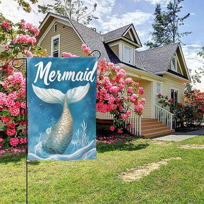 Mermaids Garden Flag 12x18 In Double Sided Yard Flags Lawn Sign Decor No Flagstand