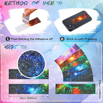 36 Pcs Anxiety Sensory Stickers Mental Health Stickers Fidget Textured Strips Toys Adhesive Tactile Calm Relief Items for Adults Desk School Counselor Classroom(Galaxy Style)