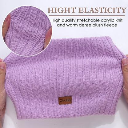 Neck Warmer Gaiter, Winter Fleece Lined Face Mask Scarf for Men Women, Thick Warm Cold Weather Running Ski Neck Cover