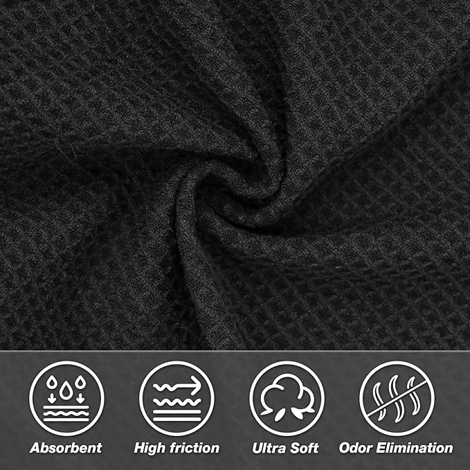 2 Pack Hot Yoga Towel Yoga Mat Towels Non Slip for Hot Yoga Stickyfiber Microfiber Quick Dry Soft Absorbent with Corner Pockets Cover Bikram Pilates Exercise Fitness 24" X 72"Black
