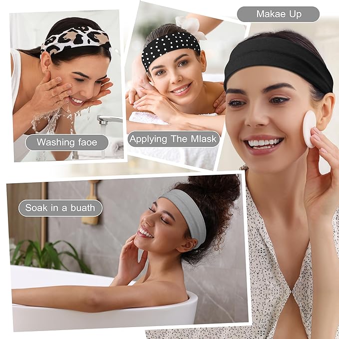 16Pcs Headbands for Women - Multicolor Absorb Sweat Non Slip Absorb Sweat Sports Hair Bands（ Soft Cotton Cloth Stretchy Headbands ）（Suitable for Fitness Yoga Outdoor Exercise ）