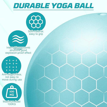 Pilates Ball, 9 Inch Small Exercise Mini Soft Workout Yoga Ball with Exercise Guide, for Home Gym Yoga, Pilates, Core Training, Workout, Balance, Stability