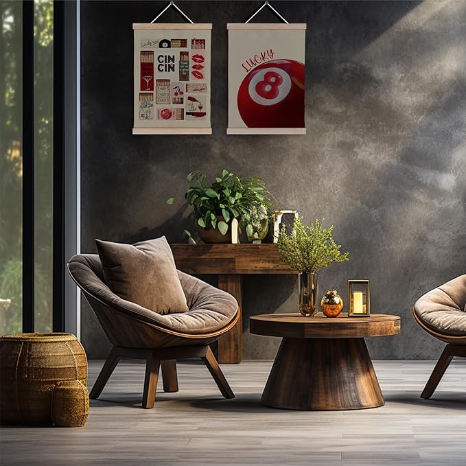 FITIE Trendy Lucky 8 Ball Bar Wall Art Poster Framed Set of 2, Bar Wall Decor, Y2K Room Decor, Funky Retro Y2K Red Aesthetic Canvas Wall Art Prints for Home Dorm Apartment Decor, 12x16 Inches
