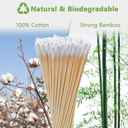500/200PCS Gun Cleaning Swabs - 6 Inch Long Cotton Swabs - Lint Free, Highly Absorbent Gun Swabs for Precision Gun Cleaning, Applying