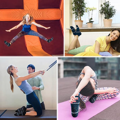 unenow Unisex Non Slip Grip Socks with Cushion for Yoga Pilates Barre Home & Hospital