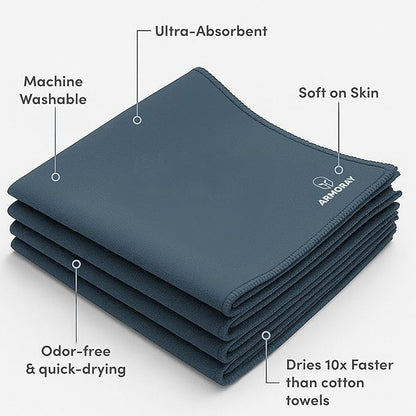 ARMORAY Sweat Absorbing Towel Handkerchief – Quick-Dry Microfiber Gym Towels for Face, Hands & Body – Workout Towel for Men, Sport Rag, Perfect for Tennis, Pickleball & Sauna Use by Women