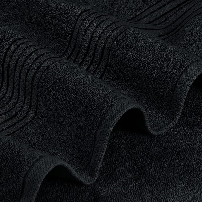 Utopia Towels 4 Pack Bath Towels Set, 27 by 54 Inches, 100% Ring Spun Cotton, Quick Dry, Highly Absorbent, Soft Feel Towels, Perfect for Daily Use, Black