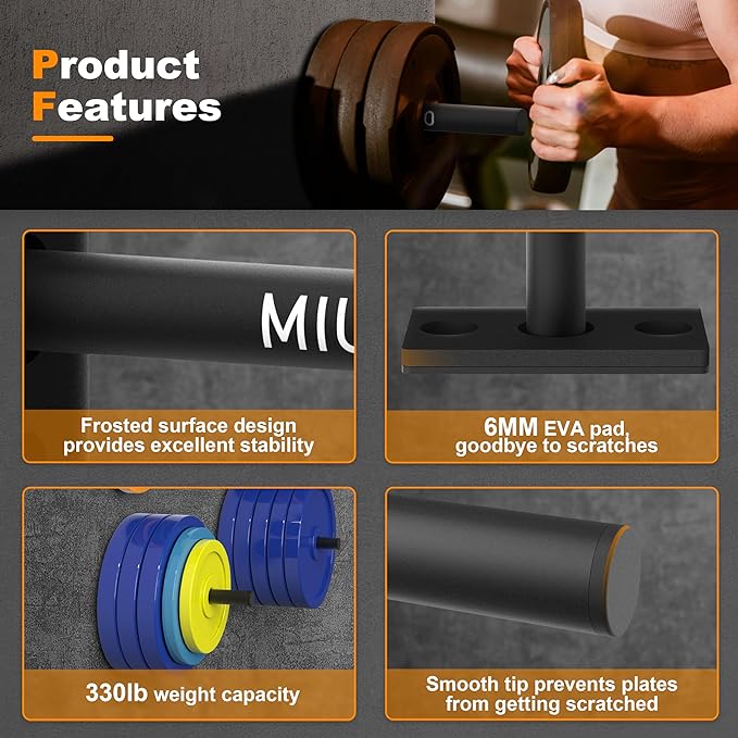 Weight Plate Holder, Wall Mounted Weight Rack Storage for Weight Plates, Home Gym Organizer