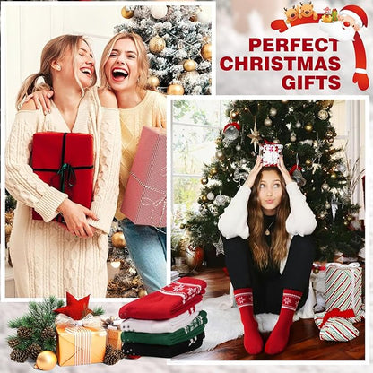 Toes Home Pilates Socks for Women with Non Slip Grippers, Yoga Crew Socks for Barre Hospital Sticky Slipper Socks 4 Pairs