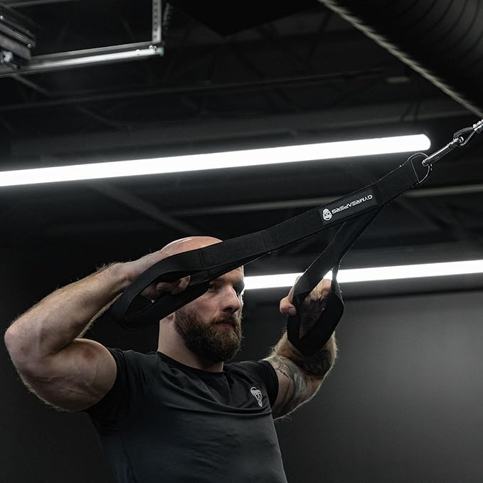 Gymreapers Tricep Rope Cable Attachment - Multi-Workout Tricep Pull Down Cable Attachment - Perfect Gym Cable attachments (3 Lengths Built in One)