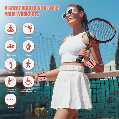 Ankle Weights Set of 2 (1 lb/2 lb/3 lb Each) Adjustable Wrist Weights for Women Men Wearable Arm Leg Weight for Pilates, Running, Walking, Workout, Yoga