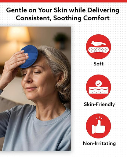 Alpi Circle Plush Gel Ice Packs Reusable & Microwavable – 4”x4” Small Ice Packs for Kids & Adults – Hot or Cold Eye Mask with Beads - Plush Comfort for Muscle Aches & Minor Discomfort – Blue