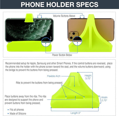 Vapor Fitness Phone Holder Made for PM5 Monitors of Concept 2 Rower, SkiErg and BikeErg - Silicone Smartphone Cradle Compatible with Concept 2 Rowing Machine. Ideal Rower Accessories