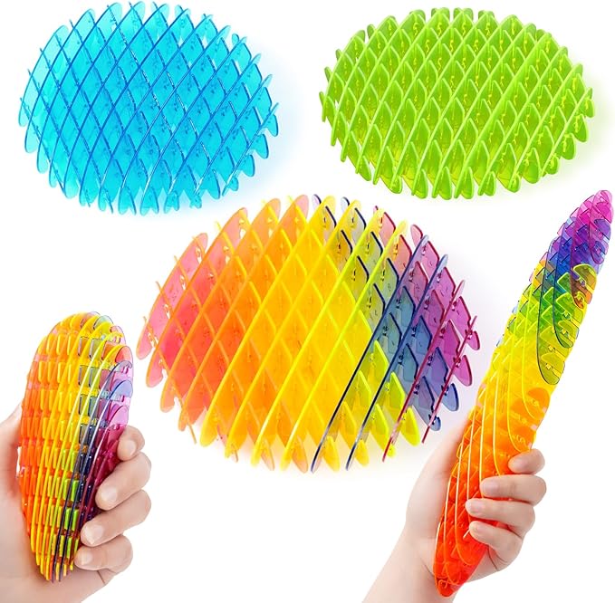 Fidget Worm: Fidget Toys Adults | 3-pack Sensory Toys for Kids & Teens | Quiet Fidgets,Small Anxiety Stress Relief Toy, Fidget Toy，Desk Fidgets for Autistic & Adhd Adults(Rainbow,Green,Blue)