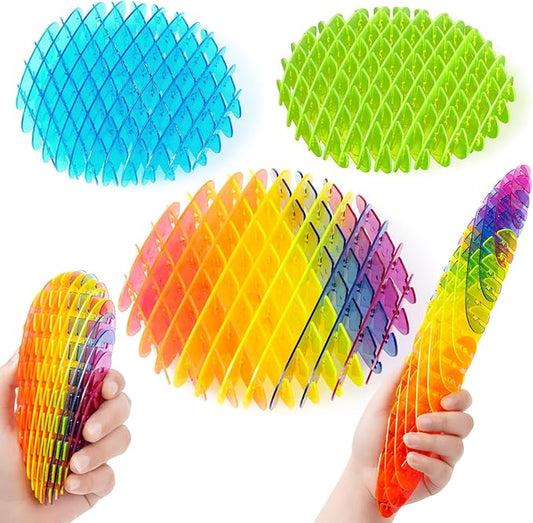 Fidget Worm: Fidget Toys Adults | 3-pack Sensory Toys for Kids & Teens | Quiet Fidgets,Small Anxiety Stress Relief Toy, Fidget Toy，Desk Fidgets for Autistic & Adhd Adults(Rainbow,Green,Blue)