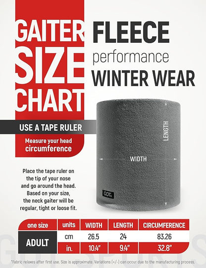 GOT Sports Polar Fleece Neck Warmer - Double-Layer Winter Ski Face Mask - Neck Gaiter Scarf for Skiing, Snowboarding, Running