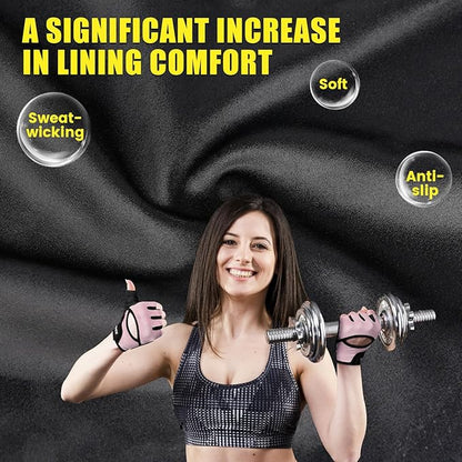 Ventilated Weight Lifting Gloves, Thick Padded Gym Gloves with Full Palm Protection & Grip & Shock Absorption for Women & Men's Fitness Training