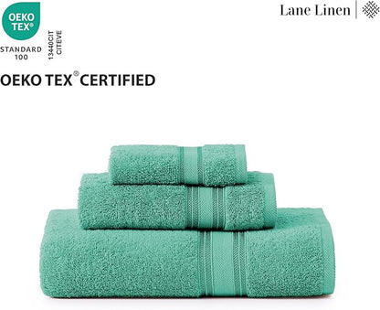 LANE LINEN Luxury Bath Towels Set - 12 Piece Set, 100% Cotton Bathroom Towel, Zero Twist, Quick Dry Shower Towels, Absorbent Towel, Super Soft, 4 Bath Towels, 4 Hand Towels, 4 Wash Cloths - Teal