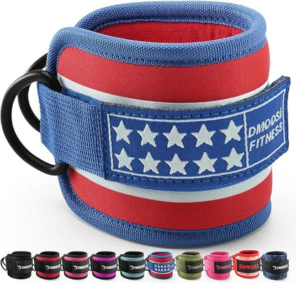 DMoose Fitness Ankle Straps for Cable Machines - One Size Fit with Premium Padding, Glute Kickback Ankle Strap for Women & Men, Cable Attachments for Gym, Booty Workouts, Leg Extension & Hip Abductors