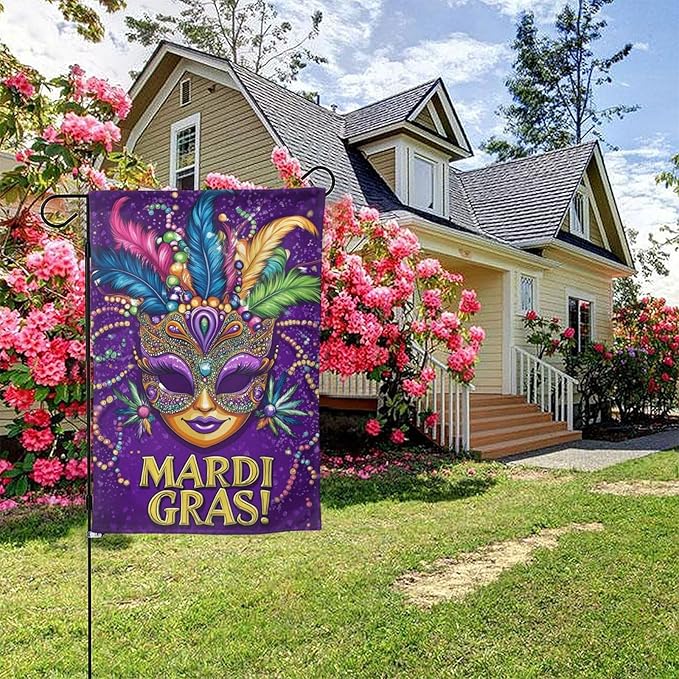 Carnival Garden Flag 12x18 In Double Sided Yard Flags Lawn Sign Decor No Flagstand