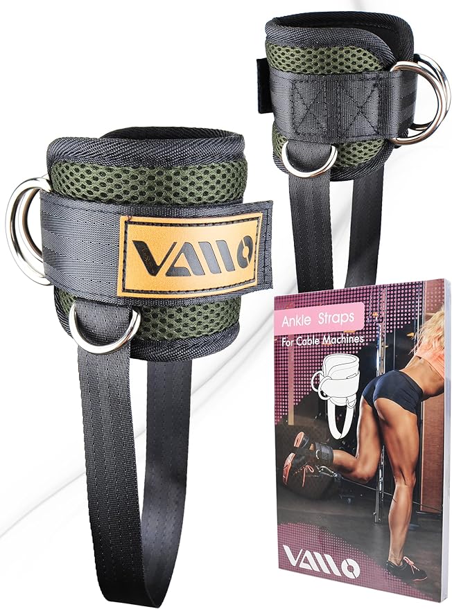 VAIIO Ankle Straps for Cable Machines,Adjustable Comfort fit Neoprene, Reinforce Double D-Ring - Premium Ankle Cuffs to Improve Abdominal Muscles, Lift The Butts, Tone The Legs for Men & Women