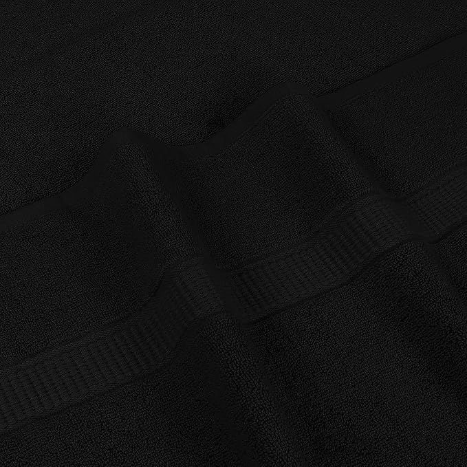 Utopia Towels - Luxurious Jumbo Bath Sheet 2 Piece - 600 GSM (35X70 Inches) 100% Ring Spun Cotton - Highly Absorbent and Quick Dry Extra Large Bath Towel - Super Soft Hotel Quality Towel (Black)